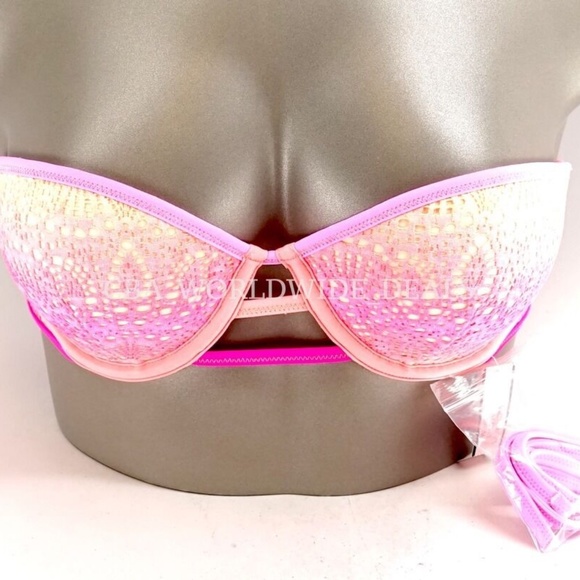 Victoria's Secret Warm Ombre Lace Flirt Bandeau Swim Top - Picture 2 of 4